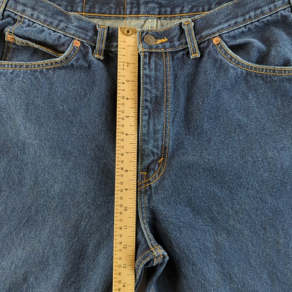 Vintage Levis Orange Tab Jeans Mens 38 (Fits 34x27) Blue Dark Wash Straight - Picture 9 of 13